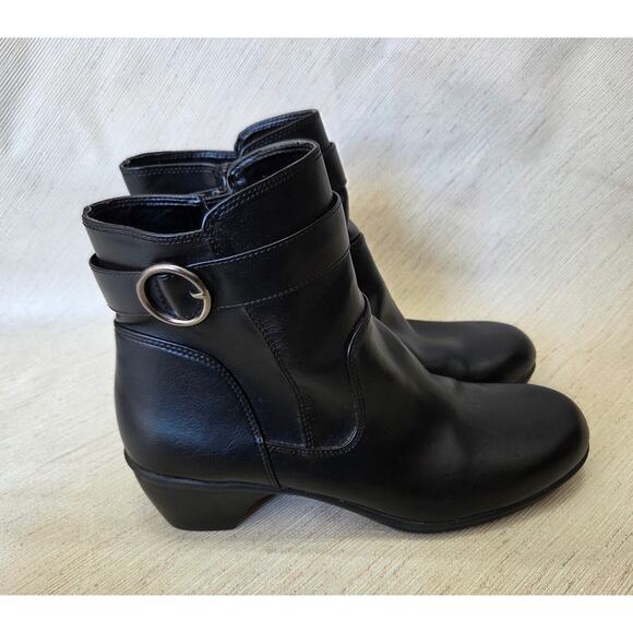 Comfort Plus by Predictions Black Zip Ankle Boots Woman's size 11 - Picture 1 of 8